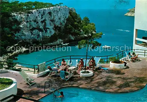 AK / Ansichtskarte Santa_Galdana Hotel Terrasse Swimming Pool Blick auf die Bucht Kueste 