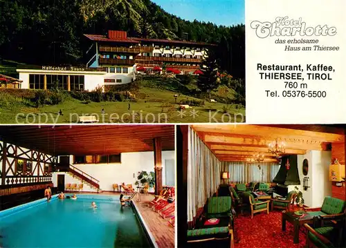 AK / Ansichtskarte Thiersee Hotel Charlotte Hallenbad Thiersee