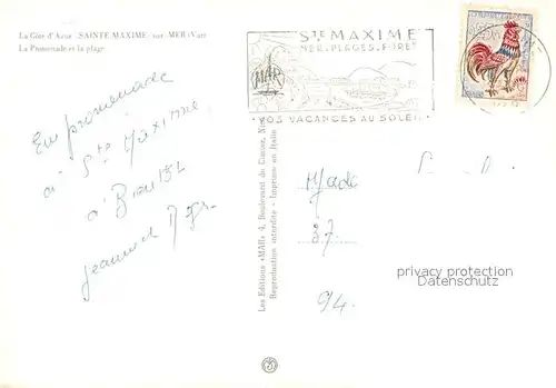 AK / Ansichtskarte Sainte_Maxime_sur_Mer_Var La Promenade et la plage Sainte_Maxime_sur_Mer_Var