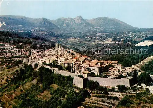 AK / Ansichtskarte Saint Paul de Vence Vue panoramique aerienne duvieux Village ave ses Remparts son Eglise Saint Paul de Vence