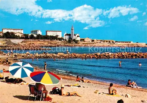 AK / Ansichtskarte Sete_Cette Le plage de la Corniche Au fond les buildings 