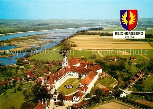 AK / Ansichtskarte Reichersberg_Inn Augustiner Chorherrenstift Fliegeraufnahme Reichersberg Inn