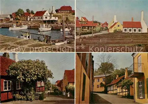 AK / Ansichtskarte Gudhjem Norresand havn silderogeri figentraet gadeparti Gudhjem