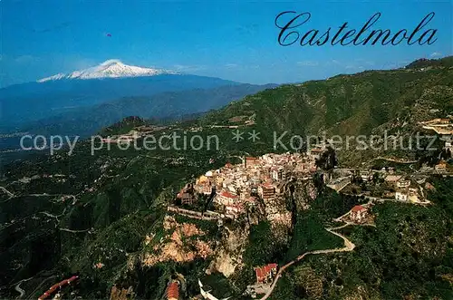 AK / Ansichtskarte Castelmola Blick zum aetna Fliegeraufnahme Castelmola