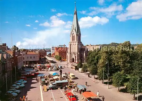 AK / Ansichtskarte Kristiansand Torget med domkirken Marktplatz Kathedrale Kristiansand