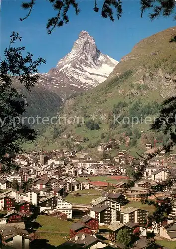 AK / Ansichtskarte Zermatt_VS Panorama Blick zum Matterhorn Walliser Alpen Zermatt_VS