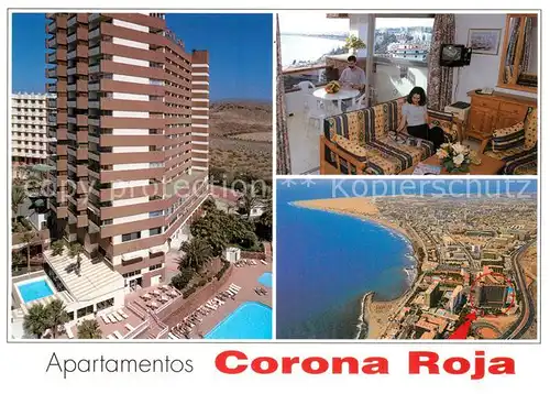 AK / Ansichtskarte Playa_del_Ingles Apartamentos Corona Roja Fliegeraufnahme Playa_del_Ingles