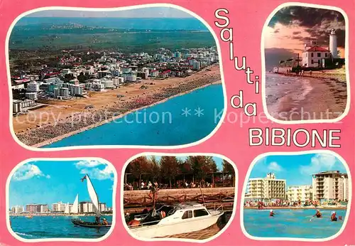 AK / Ansichtskarte Bibione Dall  aereo Tramonto sul Faro Approdo a Pineda e Casoni dei Pescatori Bibione