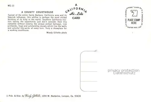 AK / Ansichtskarte Santa_Barbara_California County Courthouse 