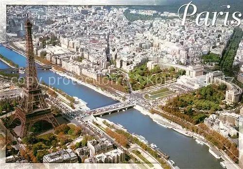 AK / Ansichtskarte Paris Tour Eiffel Pont d lena Jardins du Trocadero Palais de Chaillot vue aerienne Paris