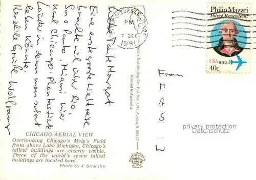 AK / Ansichtskarte Chicago_Illinois Aerial view 