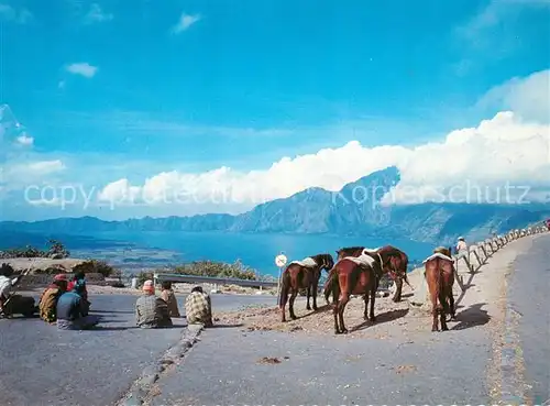 AK / Ansichtskarte Batur_Bali_Indonesien Horseback Tour Lake Batur 