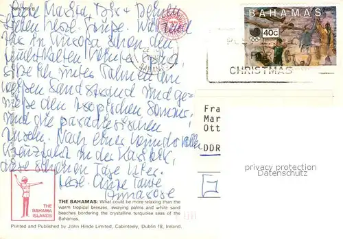 AK / Ansichtskarte Bahamas Sonnenuntergang Strand Flamingos Hotel Swimming Pool Bahamas