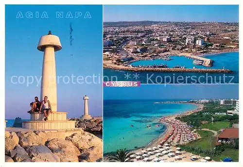 AK / Ansichtskarte Agia_Napa_Ayia_Napa Hafeneinfahrt Hafen Strand Fliegeraufnahmen 