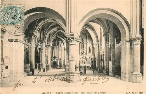 AK / Ansichtskarte Reims la Brulee Eglise Saint Remi Choeur Reims la Brulee