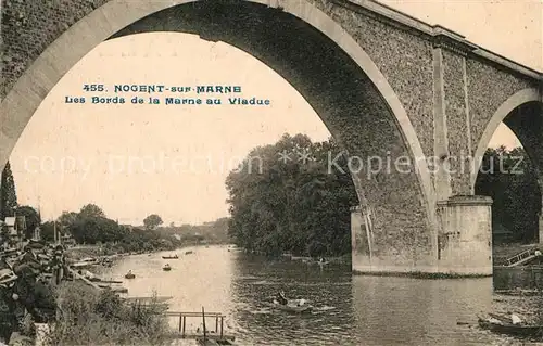 AK / Ansichtskarte Nogent sur Marne Les Bords de la Marne au Viaduc Nogent sur Marne
