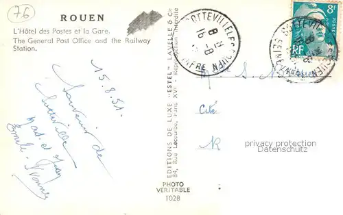 AK / Ansichtskarte Rouen Hotel des Postes Bahnhof Rouen
