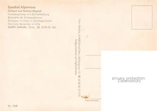 AK / Ansichtskarte Praebichl Gasthof Alpenrose Praebichl