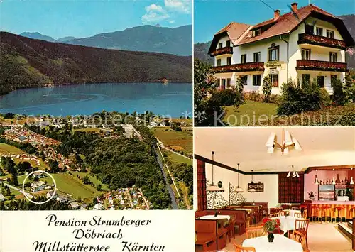 AK / Ansichtskarte Doebriach_Millstaettersee Pension Strumberger Fliegeraufnahme Doebriach_Millstaettersee