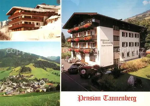 AK / Ansichtskarte Hinterglemm_Saalbach Pension Tannenberg Winter Sommer  Hinterglemm_Saalbach