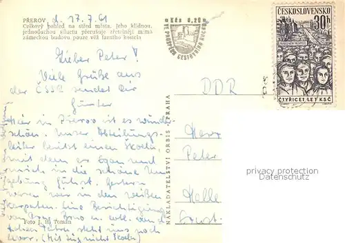 AK / Ansichtskarte Prerov ?ber den D?chern Prerov