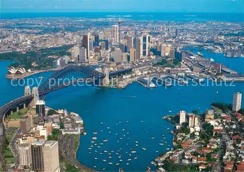 AK / Ansichtskarte Sydney_New_South_Wales Fliegeraufnahme Skyline Harbour Sydney_New_South_Wales