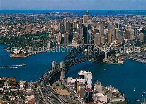 AK / Ansichtskarte Sydney_New_South_Wales Fliegeraufnahme Harbour Bridge Operahouse Sydney_New_South_Wales