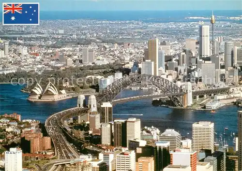 AK / Ansichtskarte Sydney_New_South_Wales Fliegeraufnahme Skyline Opera Sydney_New_South_Wales