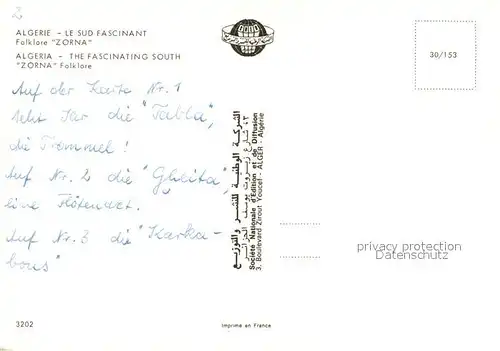 AK / Ansichtskarte Alger_Algerien Zorna Folklore Alger Algerien