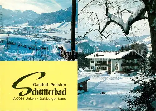 AK / Ansichtskarte Unken Gasthof Pension Schuetterbad Winter Unken