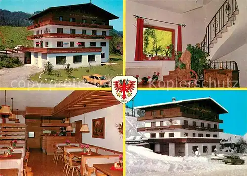 AK / Ansichtskarte Oberau_Wildschoenau_Tirol Pension Schweizerhof Winter Sommer Oberau_Wildschoenau_Tirol