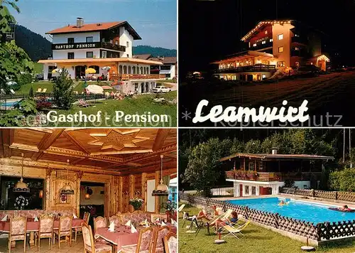 AK / Ansichtskarte Hopfgarten_Brixental Gasthaus Pension Leamwirt Schwimmbad Hopfgarten Brixental