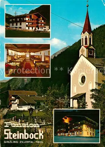 AK / Ansichtskarte Ginzling Pension Steinbock Kirche Panorama Ginzling