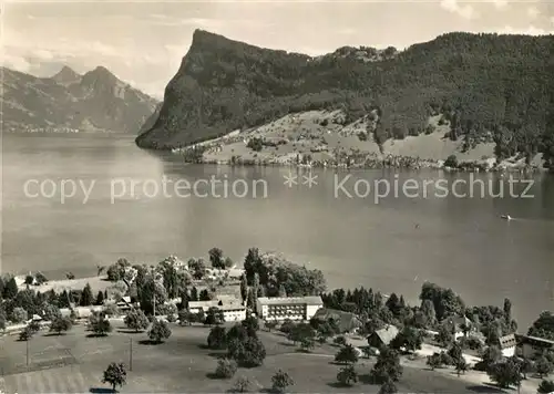 AK / Ansichtskarte Kastanienbaum Fliegeraufnahme Vierwaldst?ttersee Kurheim St. Chrischona mit B?rgenstock Kastanienbaum