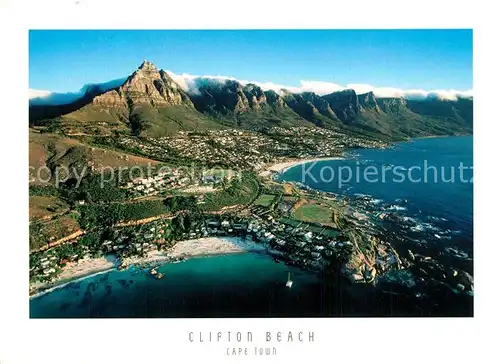 AK / Ansichtskarte Cape_Town_Kaapstad_Kapstadt Fliegeraufnahme Clifton Beach Cape_Town