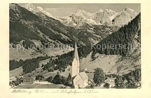 AK / Ansichtskarte Mittelberg_Kleinwalsertal Panorama mit Blick zu den Schafalpen Mittelberg_Kleinwalsertal