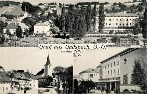 AK / Ansichtskarte Gallspach Institut Zeileis Ortsmotiv mit Kirche Gallspach