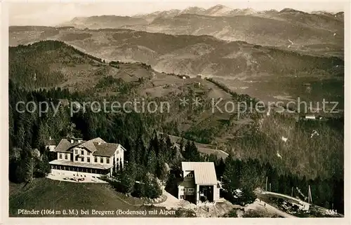 AK / Ansichtskarte Bregenz_Vorarlberg Berghotel Pfaender Alpenpanorama Fliegeraufnahme Bregenz Vorarlberg
