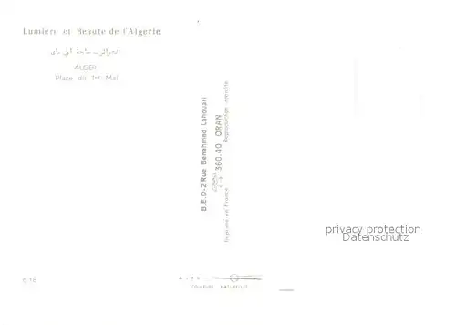 AK / Ansichtskarte Alger_Algerien Place du 1er Mai Alger Algerien