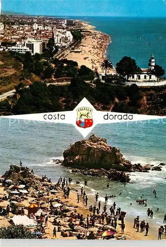 AK / Ansichtskarte Calella_de_la_Costa Vista panoramica Playa Calella_de_la_Costa