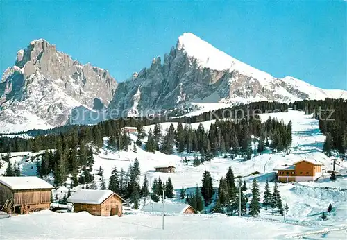 AK / Ansichtskarte Seiser_Alm_Dolomiten mit Talstation Florian Lift gegen Langkofel 