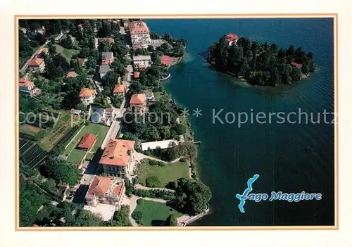 AK / Ansichtskarte Lago_Maggiore Verbania Pallanza Veduta aerea Lungolago e Isola San Giovanni Lago Maggiore