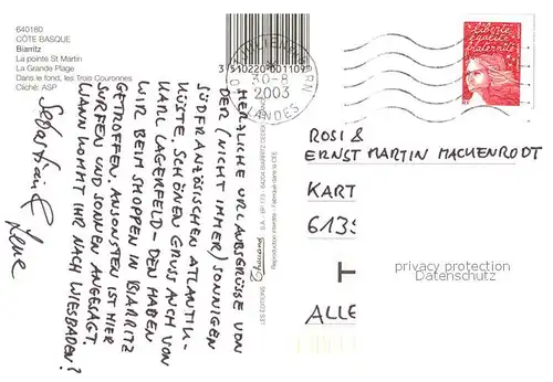 AK / Ansichtskarte Biarritz_Pyrenees_Atlantiques La pointe St Martin Vue aerienne Biarritz_Pyrenees