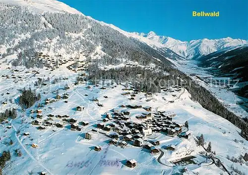 AK / Ansichtskarte Bellwald Skigebiet Flesche mit Blick nach Goms Fliegeraufnahme Bellwald
