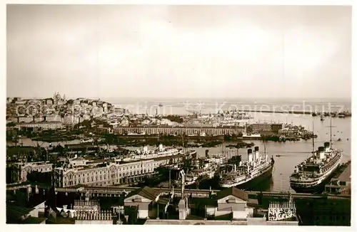 AK / Ansichtskarte Genova_Genua_Liguria Hafen Panorama Faehrschiffe Genova_Genua_Liguria