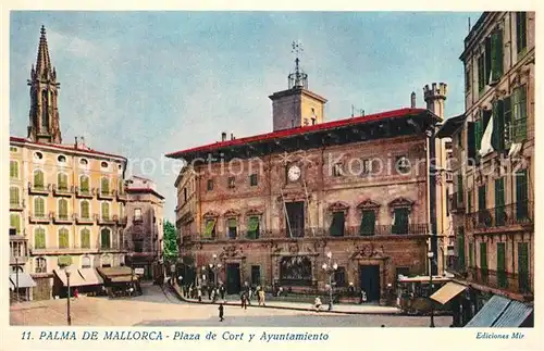 AK / Ansichtskarte Palma_de_Mallorca Plaza de Cort y Ayuntamiento Kirche Palma_de_Mallorca