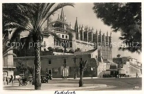 AK / Ansichtskarte Palma_de_Mallorca Kathedrale Pferdegespann Palma_de_Mallorca