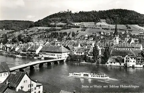 AK / Ansichtskarte Stein_Rhein Br?cke mit Schloss Hohenklingen Stein Rhein