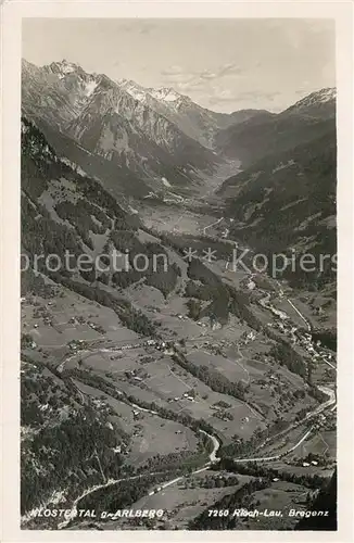 AK / Ansichtskarte Bregenz_Vorarlberg Fliegeraufnahme Klostertal gegen Arlberg Bregenz Vorarlberg