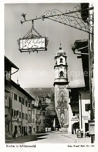 AK / Ansichtskarte Mittenwald_Bayern Kirche Mittenwald Bayern